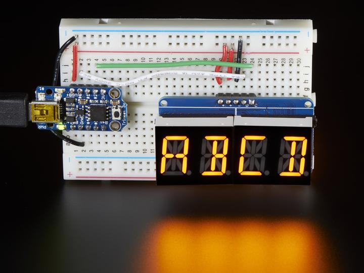 Produktbild Adafruit Alphanumerisches Display Gelb 4 Zeichen I2C (Display)