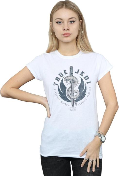 Actual product image Star Wars Womens/Ladies The Rise Of Skywalker True Jedi Blue Cotton T-Shirt (S)