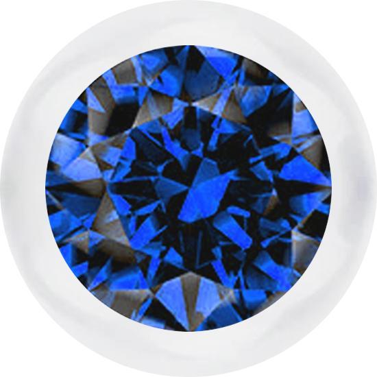 Actual product image Star Piercing Micro ball transparent with crystal dark blue (Plastic, without brass)