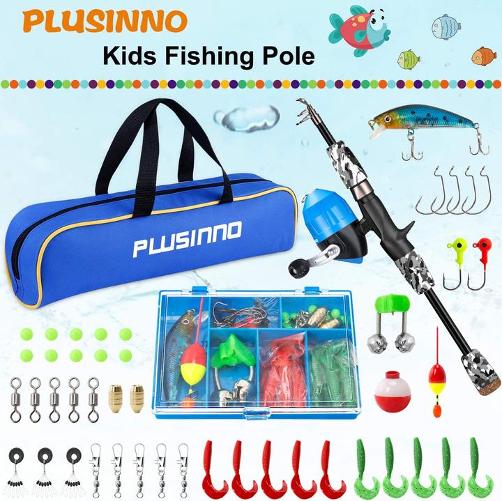 Image du produit Plusinno Set de pêche pour enfants en noir (Kit de pêche, 150 cm)