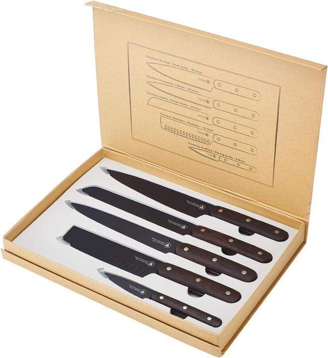 Produktbild Laguiole Set 5 Kitchen Knives Blk Blade/ Handle Wenge
