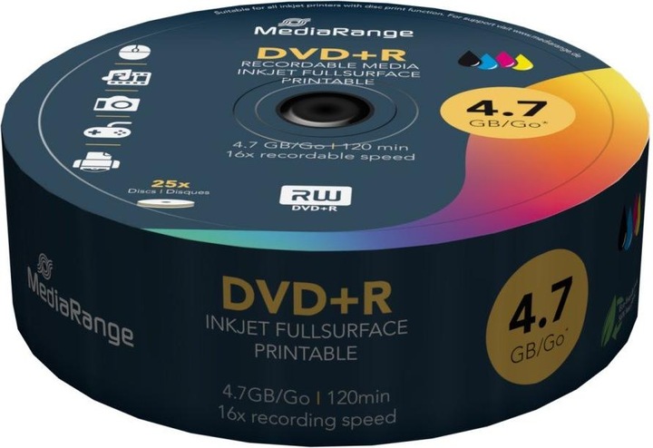 Produktbild MediaRange DVD+R 4.7GB, 25er Spindel (25 x)