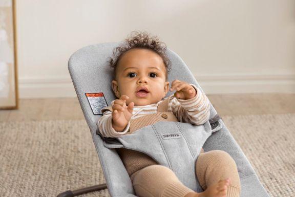 Actual product image BabyBjörn Bliss rocker, woven, light grey mélange