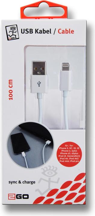 Actual product image 2GO USB Type A - Lightning (1 m)