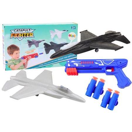 Lean Toys 2-in-1-Dartpistole, blauer Flugzeugwerfer (49676167)