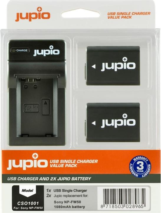 Jupio Caricabatterie per batterie Sony NP-FW50 + 2x