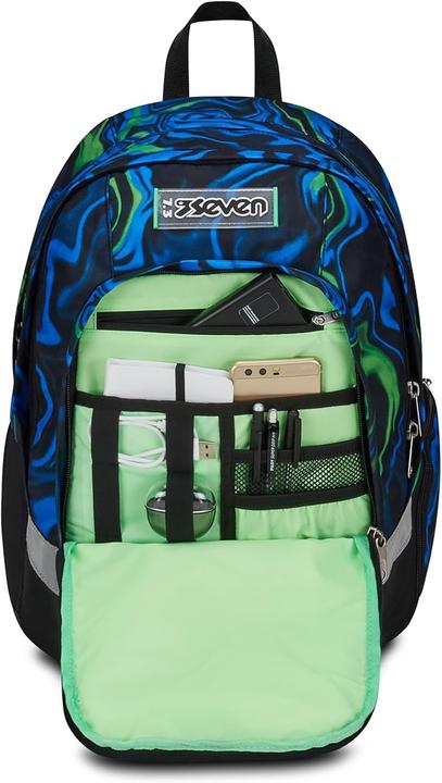 Actual product image Seven Advanced Plus School Backpack with Double Compartment, Organizer, and Mesh Side Pocket (29 l)