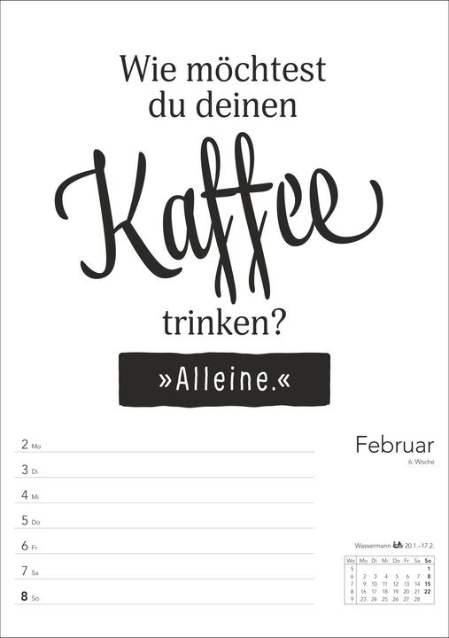 Produktbild Harenberg Typo-Sprüche-Kalender s/w Wochenplaner 2026 - mit 53 witzigen Sprüchen (25 x 35.5 cm)
