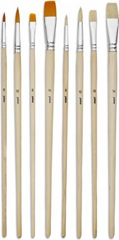 Actual product image Pebeo 8 Flat + round Poly + S ML brushes