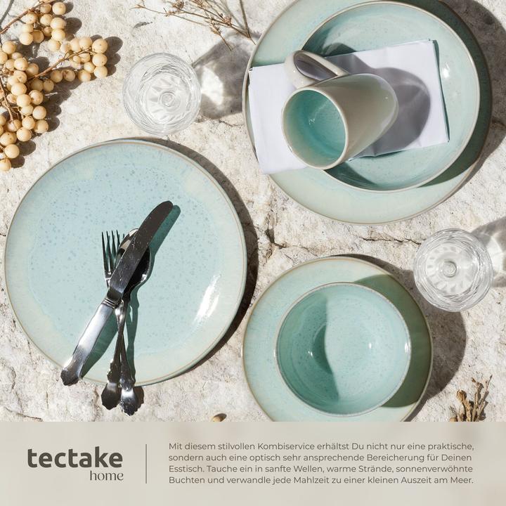 Actual product image tectake Mare tableware set in stoneware, for 6 people (30 pcs.)