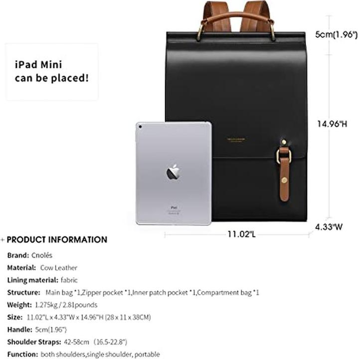 Actual product image Cnoles Leather Backpack Purse