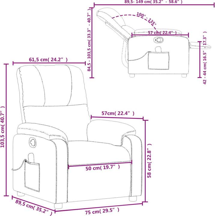 Produktbild vidaXL Massagesessel Creme Mikrofasergewebe,Farbe: Creme,Material