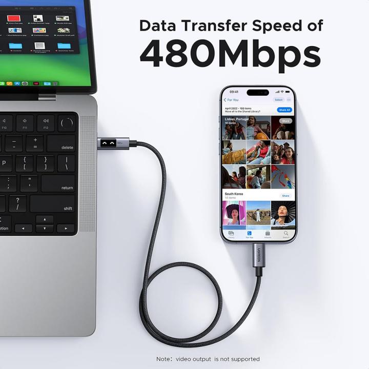 Actual product image Ugreen USB C — USB C (1 m, USB 2.0, 100 W)