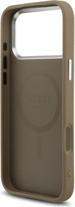 Produktbild Guess Etui Grained Triangle Logo MagSafe do iPhone 17 Pro Max brązowy (Apple iPhone 17 Pro Max)
