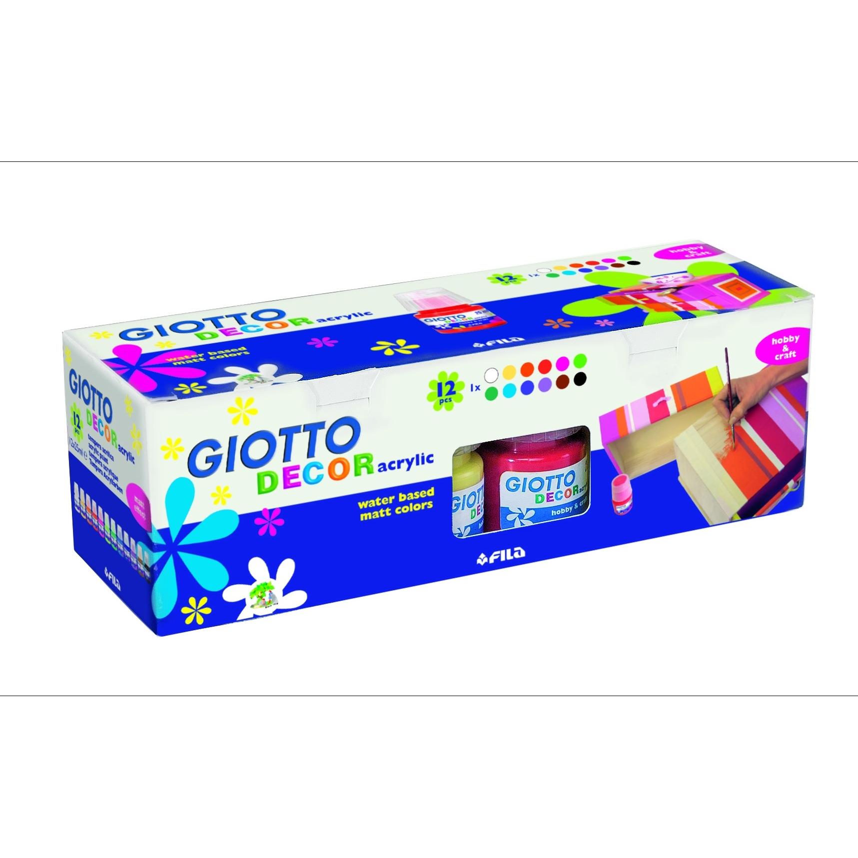 Thumbnail - Giotto, Künstlerfarbe + Bastelfarbe, DECOR Acrylic 12x25 ml (Bunt, 25 ml)