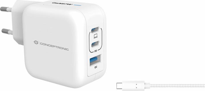 Produktbild Conceptronic Ladegerät 3Port 67W,2xUSB-C,3-in-1 USB-A PD ws (67 W, 3 Ports)