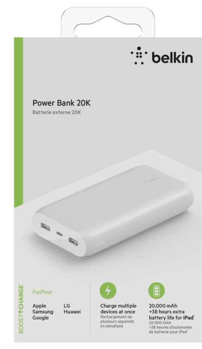 Actual product image Belkin boost charge (20000 mAh, 7.50 W, 74 Wh)