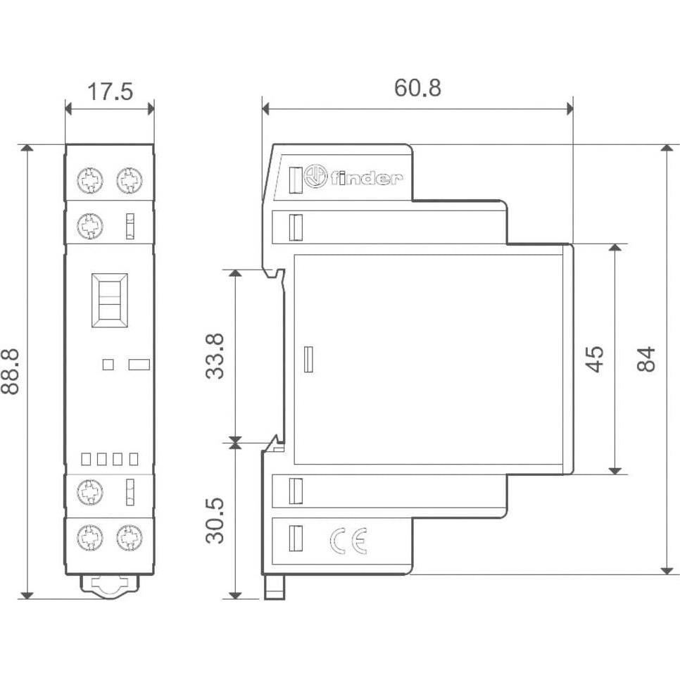 Thumbnail - Allen Bradley 1 NO 1 NC base mount auxiliary contact, Relais