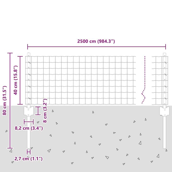 Produktbild vidaXL Grauer Gartenzaun