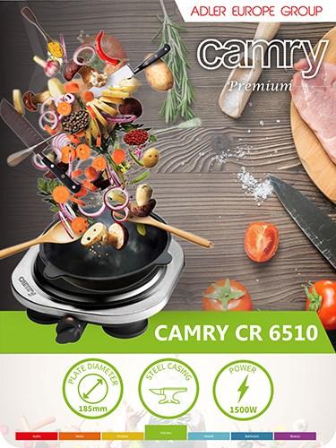Actual product image Camry CR 6511 Black, Stainless steel Countertop Ceramic 2 zone(s)