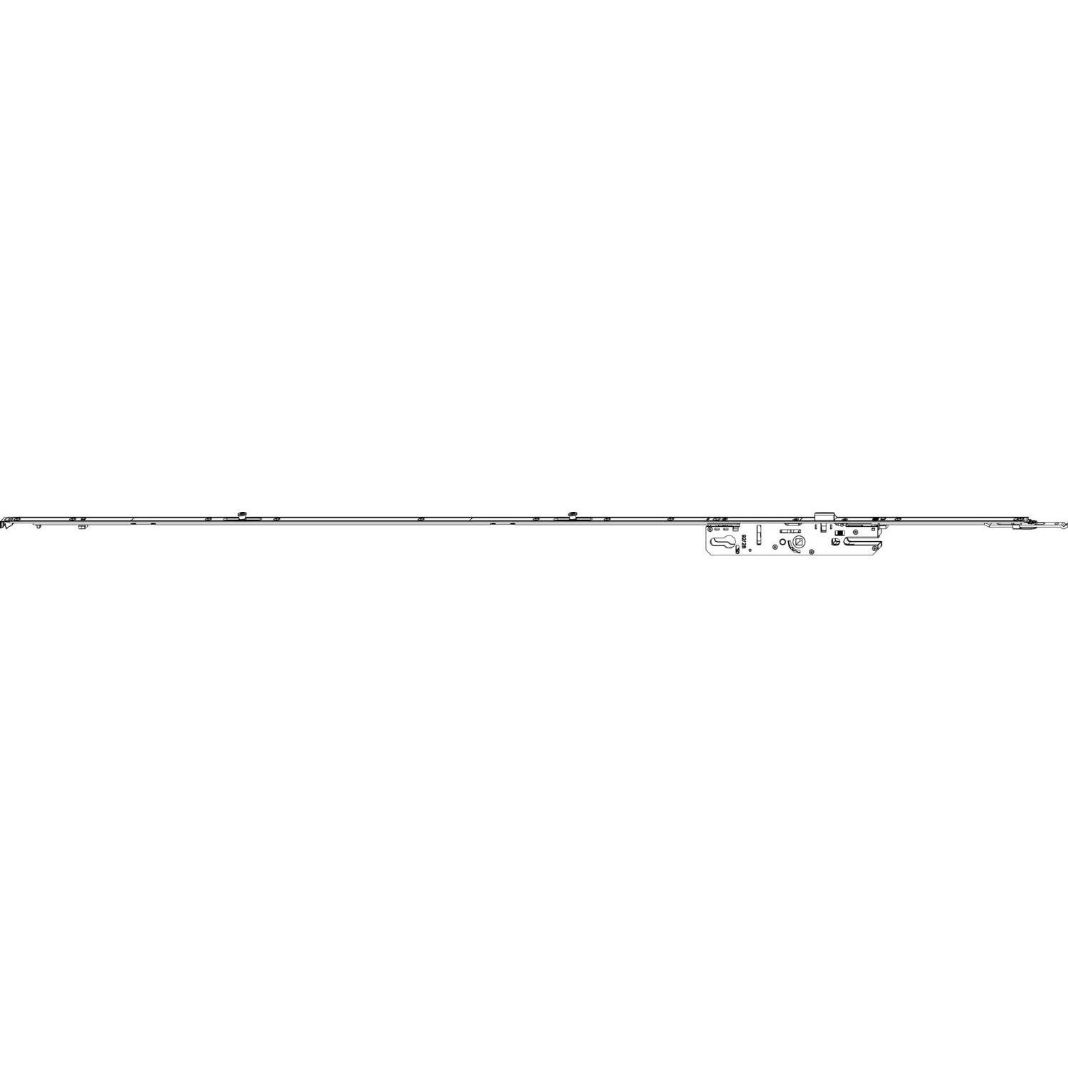Maco, Türschloss + Schliesszylinder, MM Balkontürverschluss fix, PZ92, DM 40 mm, VK 8 mm, L=1347 mm (203830) (Profilzyli...