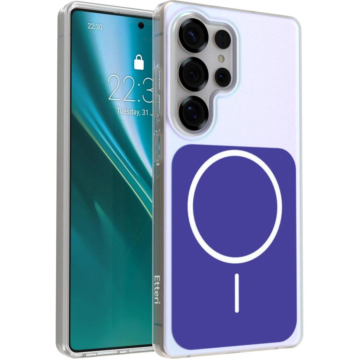 Etteri Hidden Pearl case for Samsung S25 Ultra dark blue (Samsung Galaxy S25 Ultra), Cover smartphone, Blu, Trasparente