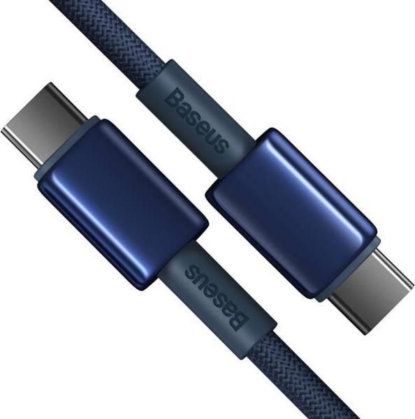Actual product image Baseus Cable USB-C to USB-C Tungsten Gold, 100W, 2m (blue) (2 m, USB 2.0, 100 W)
