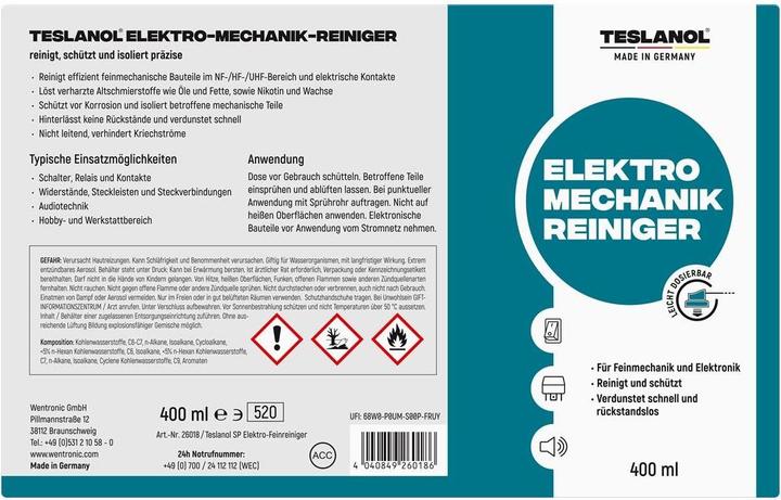 Produktbild Teslanol Elektronikreiniger brennbar