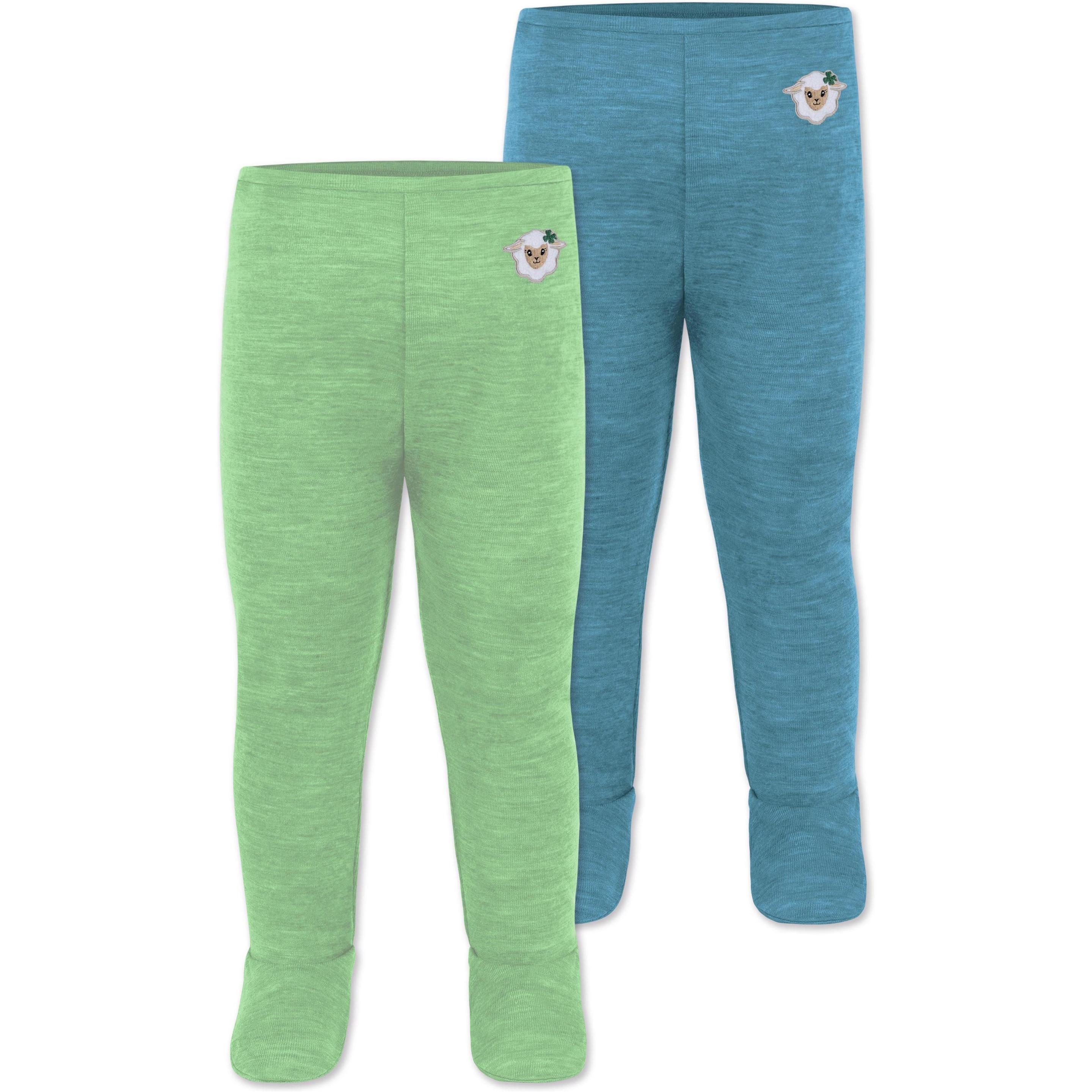 Normani, Herren, Funktionsunterhose, 2er Pack Baby Merino Unterhose mit Füssen - 9539 (62), Blau, 62