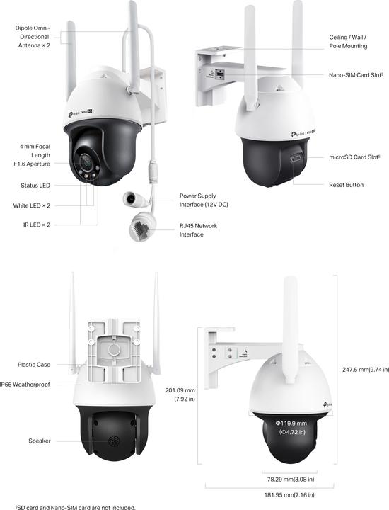 Immagine prodotto TP-Link VIGI C540-4G (2560 x 1440 Pixels)