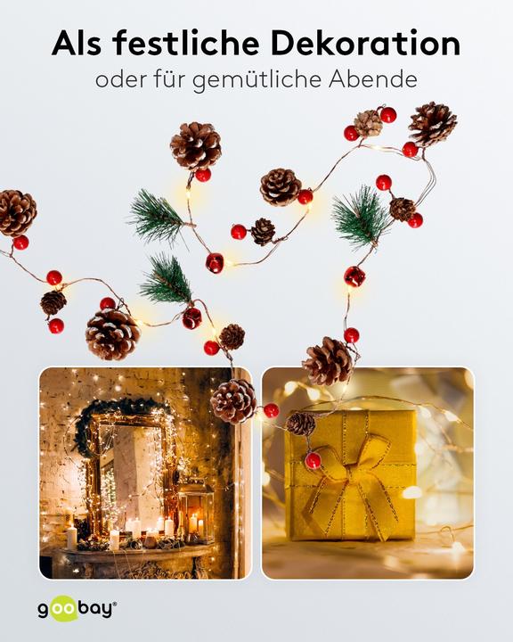Produktbild Goobay Tannenzapfen & rote Beeren (2.20 m)