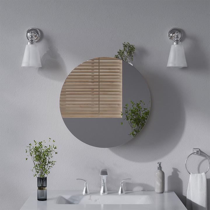 Actual product image Vicco Bathroom mirror cabinet Loki, White, 50 x 50 cm with 2 compartments