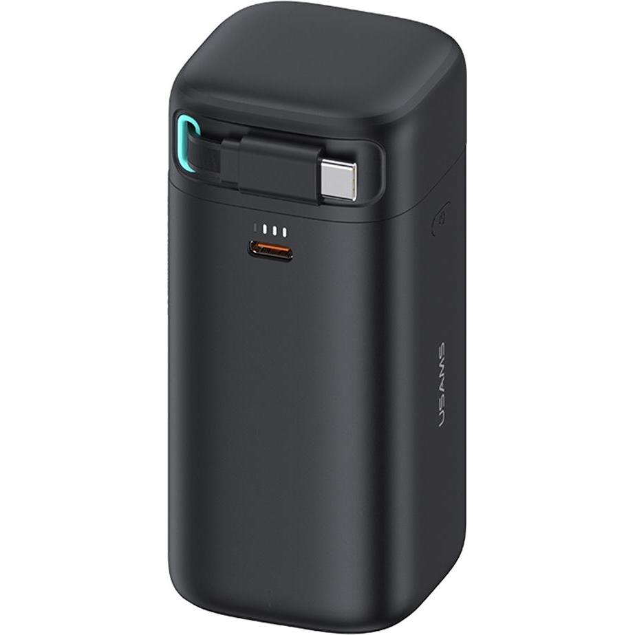 Thumbnail - Usams Powerbank ze zwijanym kablem USB-C 18000 mAh PD45W Fast Charge XMF Series czarny/black 20KCD21, Powerbank, Schwarz