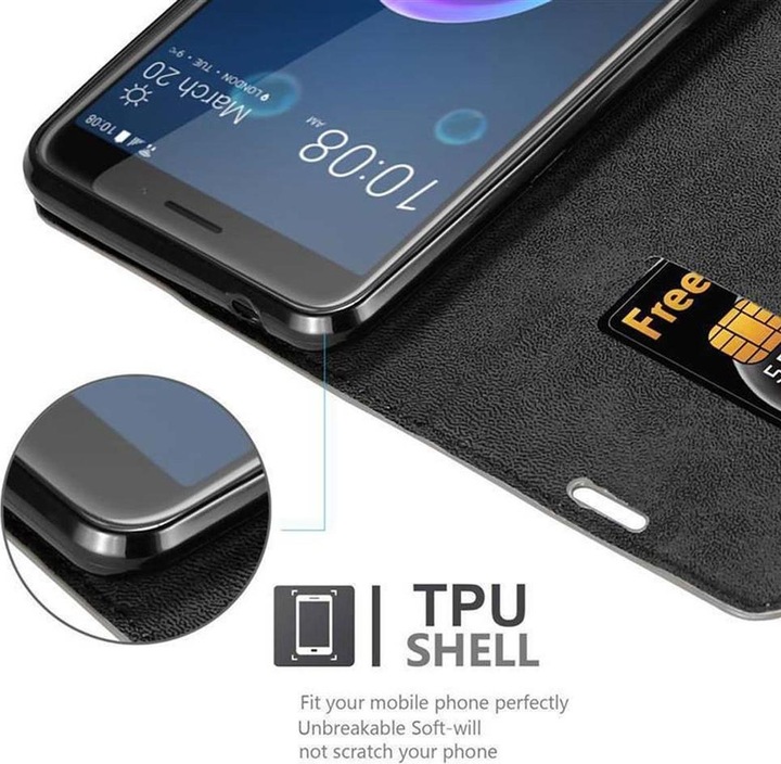 Produktbild Cadorabo Book Invisible Magnet Cover (HTC Desire 12)