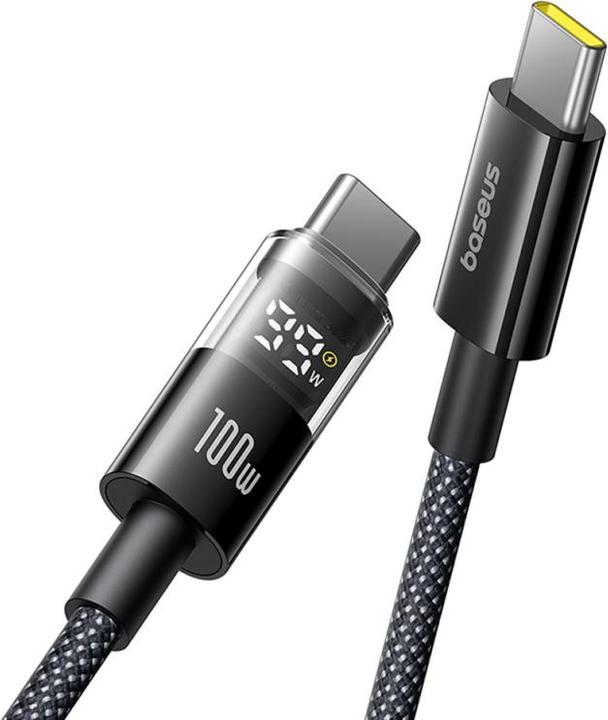Produktbild Baseus USB-C to USB-C Cable Display 2, 100W, 5A, 2m, Black (2 m, 100 W)