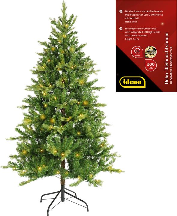 Image du produit Idena Arbre de Noël avec LED 8h-Timer 180cm (180 cm)