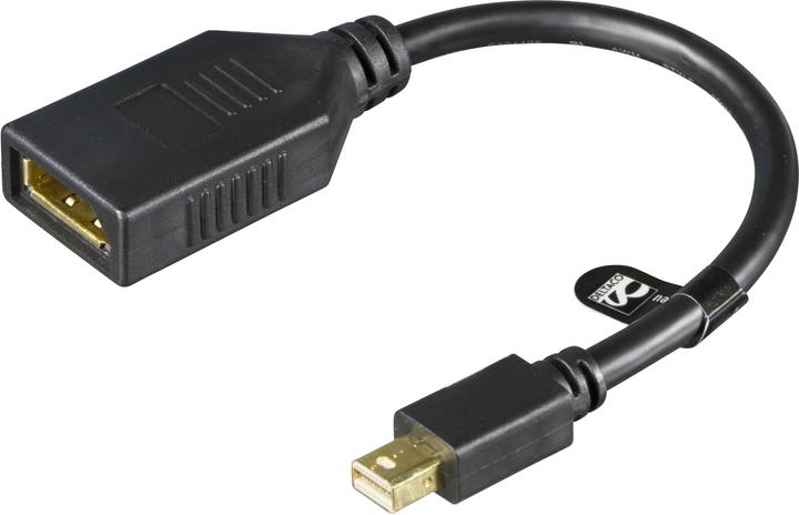 Actual product image Deltaco MDP-DP1 Video Cable Adapter 0.2 m DisplayPort Mini DisplayPort Black (0.20 m, DisplayPort)