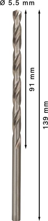 Actual product image Bosch Professional Zubehör PRO Metal HSS-G twist drill, 5.5 x 91 x 139 mm (5.5 mm)