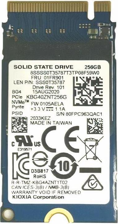 Immagine prodotto Lenovo SSD TOSHIBA BG4 256GB M.2 PCIe 2242 KBG40ZNT256G (256 GB, M.2 2242)