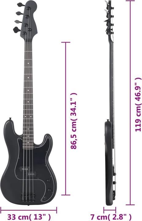 Actual product image vidaXL Jecho (Electric bass, Birch wood, Wood-based material, Solid sycamore wood)
