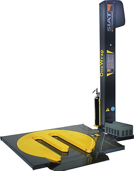 kaiserkraft OneWrap-L pallet wrapper, open turntable, film carriage with mechanical