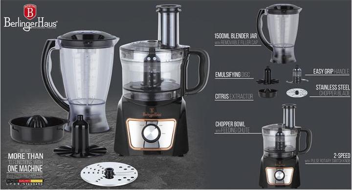 Actual product image BerlingerHaus Food processor Black Rose Collection (1000 ml, 500 W)