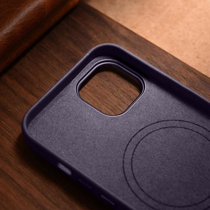 Produktbild iCarer icer Case Lederhülle für iPhone 14 Plus Dunkellila (MagSafe-kompatibel) (Apple iPhone 14 Plus)