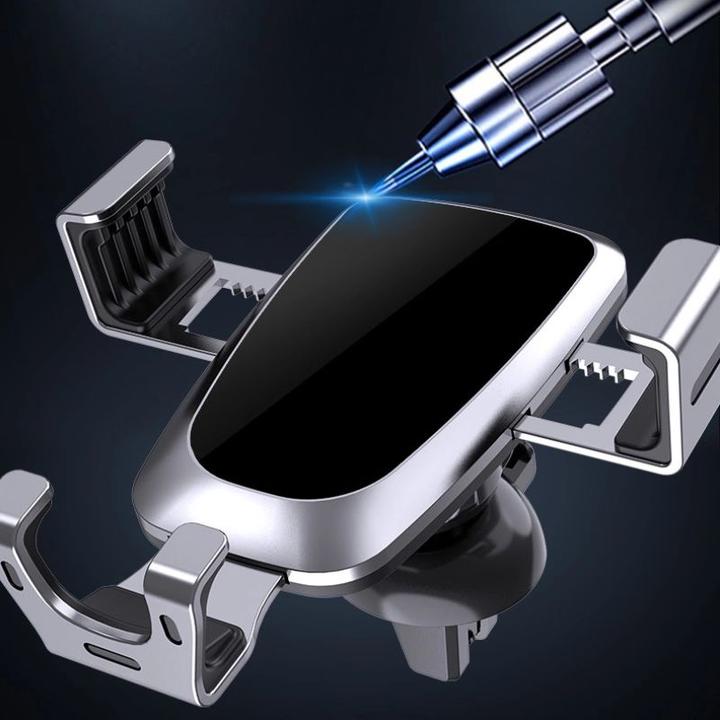Actual product image Hurtel Gravity smartphone car holder, black air vent grille (YC08)