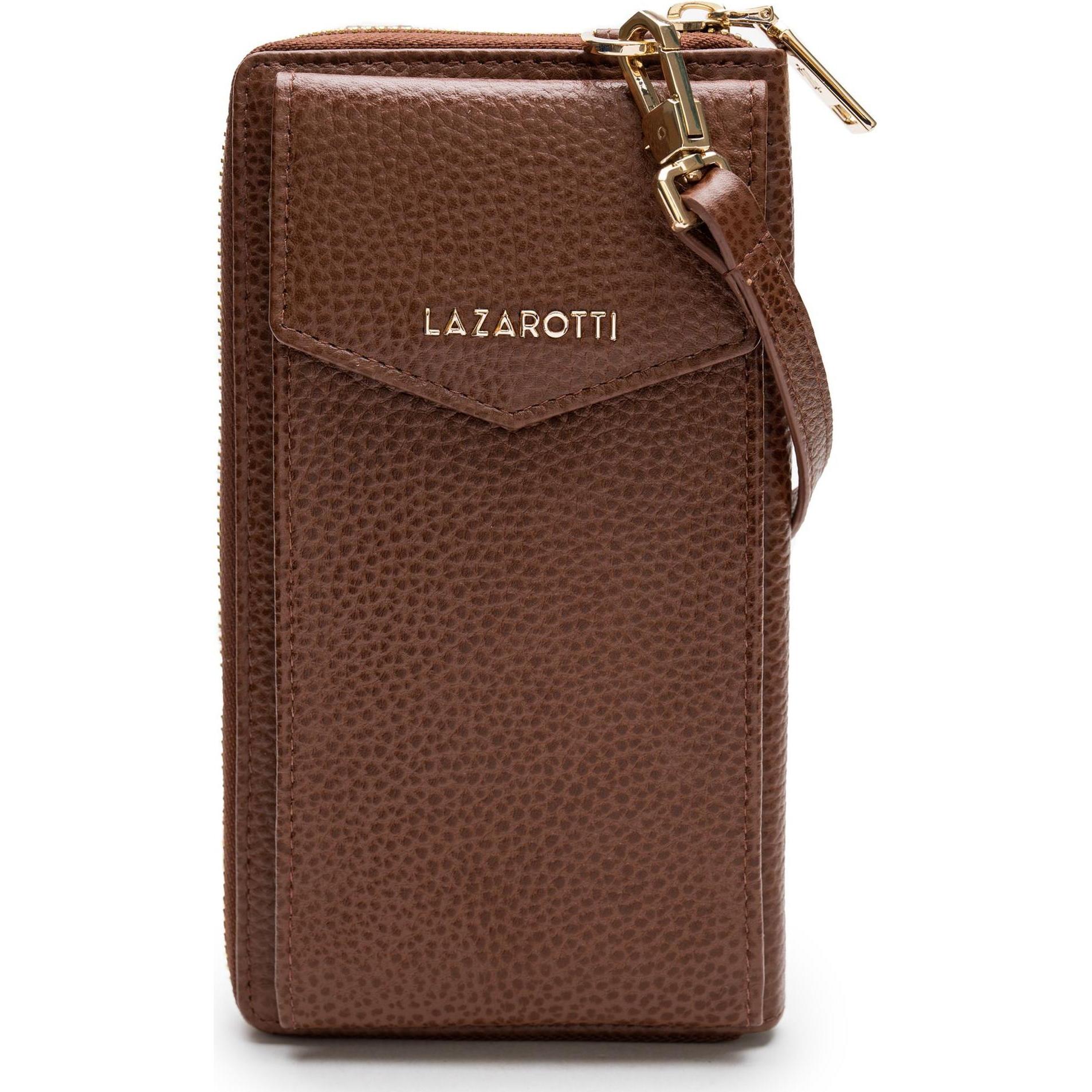 Lazarotti, Portemonnaie, Bologna Leather Handytasche Leder 11 cm, Braun