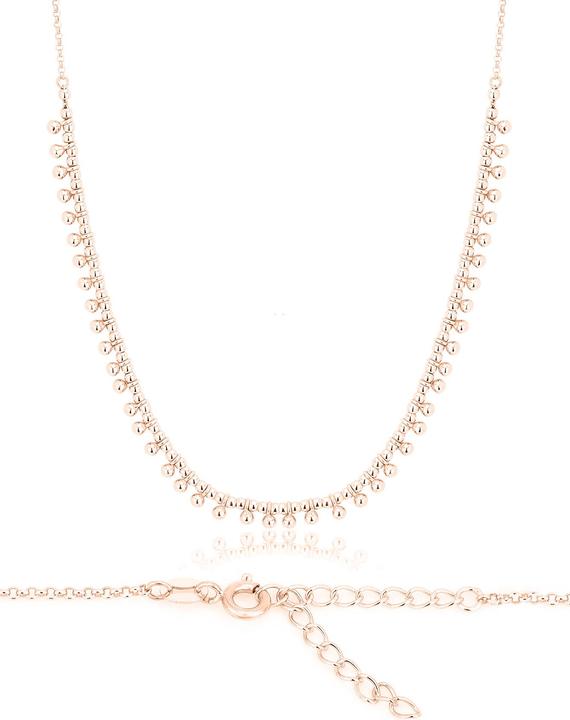 Immagine prodotto Leyda Collana con ciondolo a forma di palla (Argento 925, placcato oro 750 / 18, 40 - 45 cm)