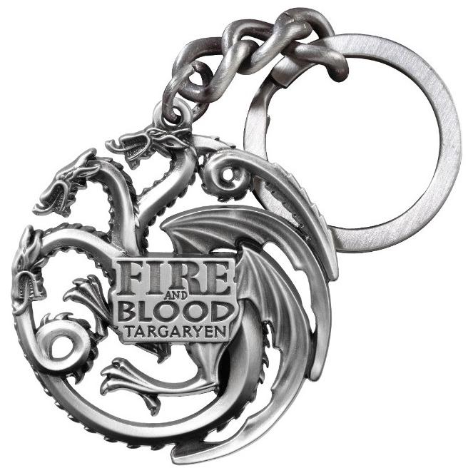 Noble Collection, Schlüsselanhänger, Game of Thrones: Targaryen keyring with Motto, Mehrfarbig