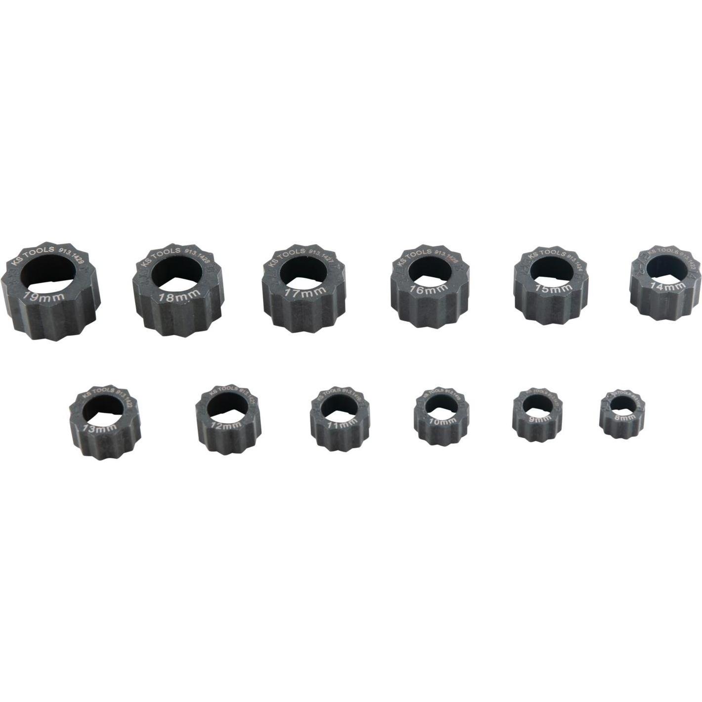 KS Tools, Gewindeschneider + Gewindebohrer, Spezial-Muttern-Ausdreher-Satz 12-teilig