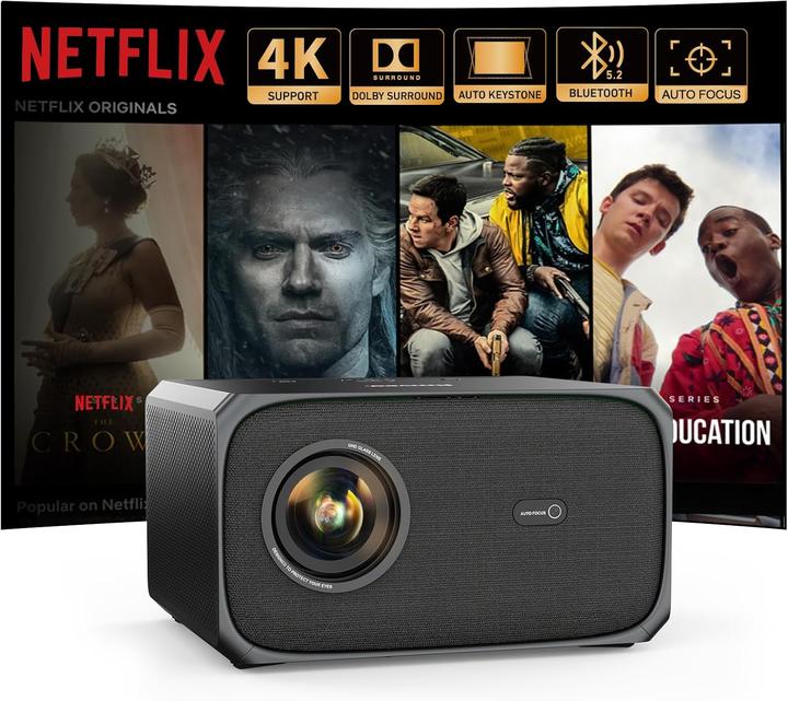 Produktbild Jimveo Smart Beamer mit Dolby Audio & KI-Autofokus (Full HD)