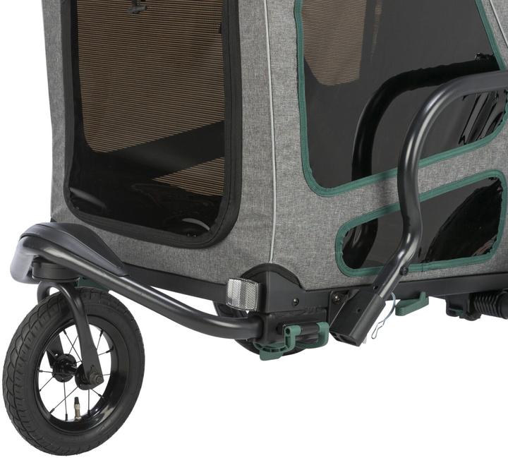 Produktbild Trixie Jogger-Umbausatz für Fahrradanhänger, Grau/Salbei (Hund, Reflektoren)